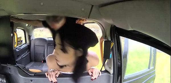  Knee high socks beauty takes it all in the fuck taxi